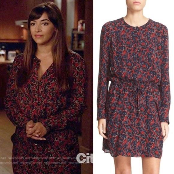 A.L.C. Sullivan Botanical Filigree Silk Dress EUC Size 2 - Picture 1 of 8